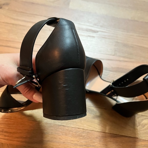 Valentino Black Leather Soul Rockstud Ankle Strap Block Heel Sandals Size 38 - Picture 12 of 16